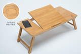 家用置地笔记本床边桌子 实木带轮落地可移动桌木质懒人电脑桌