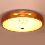 圆形LED实木客厅吸顶灯北欧中式温馨创意卧室灯玄关阳台厨房顶灯