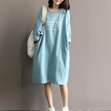 香港代购夏季孕妇装韩版卫衣长款宽松蝙蝠袖针织棉孕妇连衣裙纯色