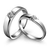 [转卖]周六福S925纯银戒指老银匠手工镶嵌瑞士钻男女情侣对