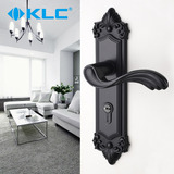 [德国KLC]欧式门锁室内房门双舌门锁卧室实木门锁具黑色双舌把手