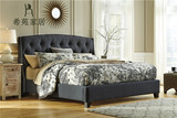 希苑高端定制美式布艺拉扣铆钉床简约现代布艺床1.5米和1.8米