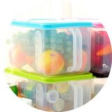 厨房冰箱保鲜盒塑料长方形食物五谷收纳盒子米桶密封盒储蓄罐大号
