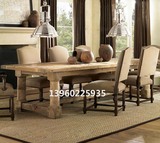 全实木大板餐桌复古商业办公桌美式乡村会议桌原木大班桌创意书桌