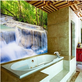 高清立体3D瓷砖背景墙墙砖山水风景瀑布浴室大型壁纸壁画装饰画