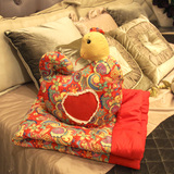 gododo爱心蛇抱枕被多功能创意靠垫传统布艺毛绒娃娃生日礼物