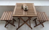实木双人餐桌椅组合折叠咖啡厅户外茶桌简易休闲快餐桌子椅子包邮