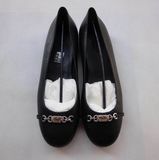 美国纽约代购 Gucci 女士黑色牛皮平跟鞋-女鞋 折扣 295096