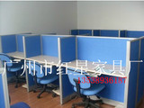 一对一培训桌隔断话务桌子电话营销销售办公桌隔音蓝色屏风办公桌