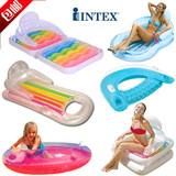 INTEX浮床游泳充气漂流水上充气床加厚气垫 躺椅沙发 浮排 海滩垫