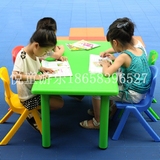 塑料学习书桌幼儿园六人圆长方形桌椅专用套装写字台宝宝饭桌批发