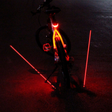炫酷自行车灯激光尾灯平行线安全警示尾灯山地车死飞配件骑行装备
