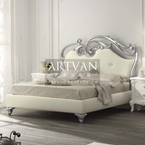 法式简欧美式新古典欧式雕花婚床1.51.8米实木软包雕刻双人公主床
