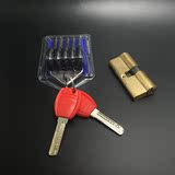 安全防护锁芯 防盗门 门锁 老式 纯铜65MM锁芯 大红柄带假曲家用