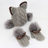 冬天保暖加厚大毛球毛线帽恶魔角针织帽可爱猫耳朵韩版狐狸毛球帽