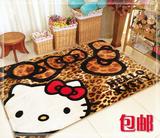 豹纹KT猫地毯绒面床边地垫客厅茶几防滑垫环保可水洗地毯特价包邮