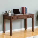 美式纯实木电脑桌书房台式桌家用写字台书桌简约现代办公单人桌子