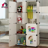 简易组装PVC衣柜宝宝婴儿小孩玩具收纳储物衣服柜子组合衣橱包邮