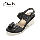 clarks正装女鞋Hexton Glitz 2016专柜新品粗跟凉鞋一字式扣带