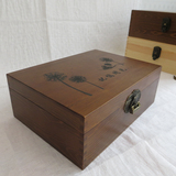 有锁的大箱子长方形复古木盒 实木收纳盒 储物盒带锁木盒 木箱子