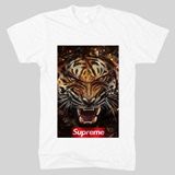 代购supreme 3D印花虎头街头嘻哈短袖SUPREME BOX休闲男女大码T恤