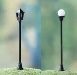 古典黑色庭院灯双头塑料路灯 苔藓微景观生态瓶DIY素材装饰件材料