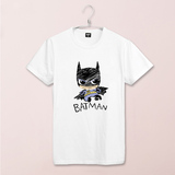 夏装新款蝙蝠侠T恤男女情侣短袖 夏季韩版卡通印花纯棉圆领半袖