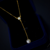 『耀』独家设计14K注金白钻天然珍珠项链锁骨链不褪色不过敏礼物