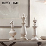 北欧复古国际象棋树脂摆件 家居客厅玄关电视柜摆设 样板房工艺品