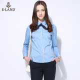 ELAND韩国衣恋16年春季新品系带蓝色衬衫EEYS61102A专柜正品