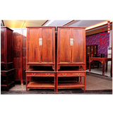 红木交趾黄檀家具/老挝红酸枝衣柜/储物柜素面明式独板圆角柜