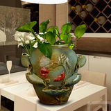 陶瓷盆景植物室内水栽桌面摆设创意流水喷泉加湿器客厅风水摆件