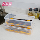 日本FaSoLa正品 厨房餐具收纳盒筷子勺子收纳架筷勺餐具笼卫生盒