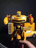 团圆家1:14变形大黄蜂机器人 智能遥控车充电电动变形金刚