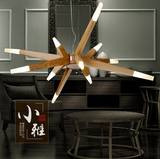 设计师艺术现代简约创意灯具餐厅客厅吧台LED吊灯实木宜家吊灯