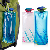户外用品环保便携式可折叠水袋登山骑行跑步水壶700ML