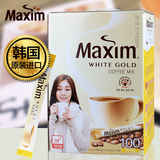 正品韩国进口麦馨maxim白金牛奶三合一速溶咖啡粉100条礼盒装