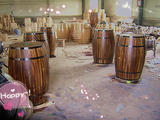 厂家直销 木酒桶摆件 橡木酒桶工艺品 摄影道具木桶 复古色150l