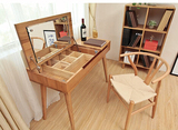 日式纯全实木梳妆台现代简约环保化妆桌橡木卧室家具特价翻盖