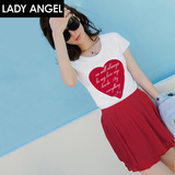 Ladyangel2016新款修身纯色短裙子压褶雪纺半身裙61150876