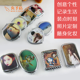 韩版创意复古DIY订制照片小镜子随身便携折叠化妆镜定做镜子