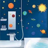 奇妙太阳系繁星点点儿童房墙贴 幼儿园教室装饰贴 客厅卧室墙贴画