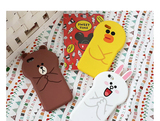 韩国line布朗熊可妮兔iphone6手机壳 6plus立体硅胶 5s卡通保护壳