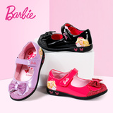 barbie芭比女童皮鞋春秋新款公主鞋中大童女童黑色表演小皮鞋学生
