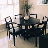新中式餐桌椅组合 实木餐桌禅意样板间布艺售楼处洽谈客厅6人餐椅