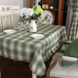 【吾家】餐桌布布艺美式茶几布棉麻长方形绿台布田园桌旗椅套套装