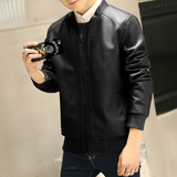 2016春季男士外套立领短款皮夹克韩版青年薄款修身pu潮男机车皮衣