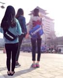 韩版潮死飞包supreme腰包帆布斜挎包男女学生运动单肩superme胸包