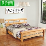 纯实木1.8米原木大床现代中式简约双人床柏木1.5米全实木卧室家具