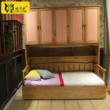 全实木衣柜组合儿童子母床上下床高低床母子床1.2单人床带护栏